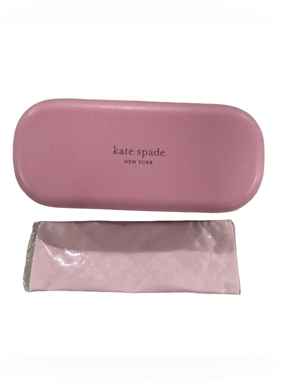 Kate Spade Pink Eyeglasses Sunglasses Hard Case & Cleaning Cloth Set